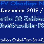 FC Hertha 03 Zehlendorf vs. Greifswalder FC am 8.12.2019