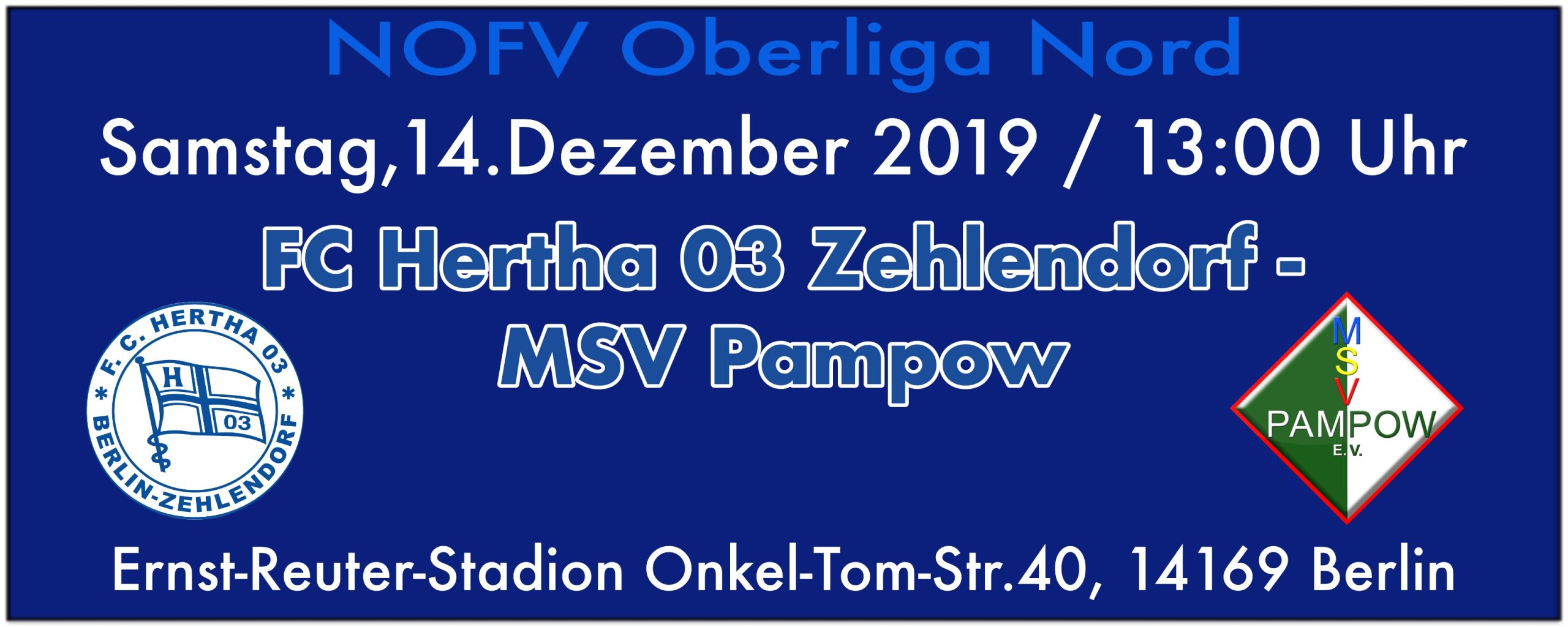 FC Hertha 03 Zehlendorf vs. MSV Pampow am 14.12.2019