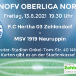 F.C. Hertha 03 Zehlendorf vs. MSV 1919 Neuruppin am 13.8.2021