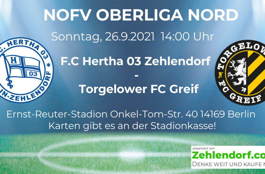 F.C. Hertha 03 Zehlendorf vs. Torgelow F.C. Greif am 26.9.2021