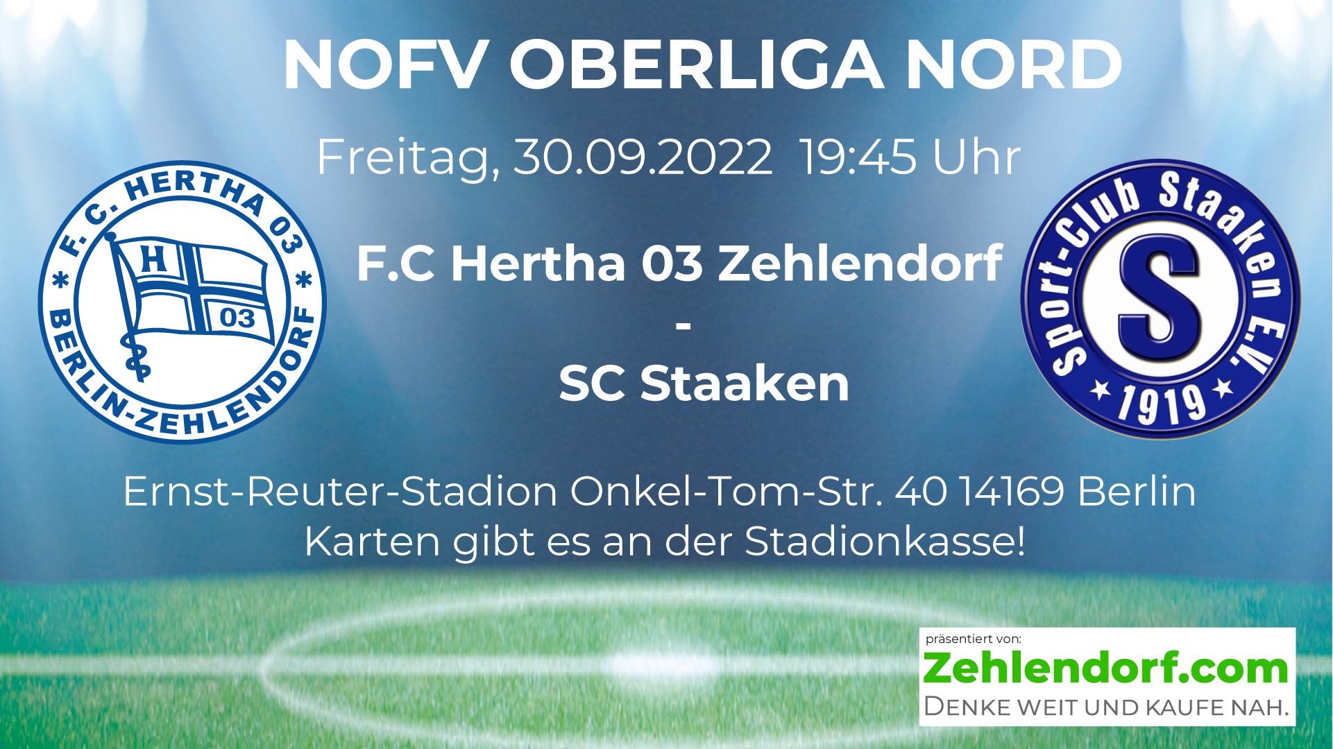 F.C. Hertha 03 Zehlendorf vs. SC Staaken am 30.09.2022